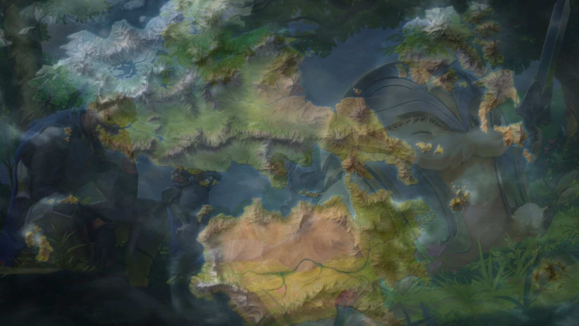 Map of Runeterra (magic Earth), where the League of Legends lore takes